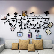 décoration murale stickers photo arbres fleurs modernes cadres intégrés noir rose rouge