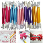 outils douille fondant cake sculpting modélisation sucre décorations diy baking jaune blanc ergonomiques cake
