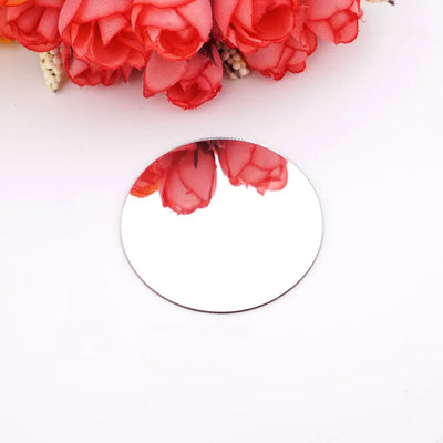 Lot de 50 autocollants miroir muraux ronds 3D en acrylique couleur or