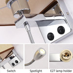 lampe murale moderne beige chrome toile lin interrupteur spot e27 cuisine chambre coucher entrée