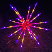 décoration extérieure festive étoile multicolore led jardin allée noël rouge jaune violet bleu