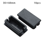 cache pieds noir adhésifs pratique rectangle haute qualité plastique 100x50mm 80x40mm 60x30mm 38x25mm 30x20mm
