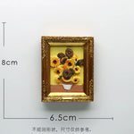 cadre photo or peinture van gogh art miniature aimants réfrigérateur nature morte starry sky