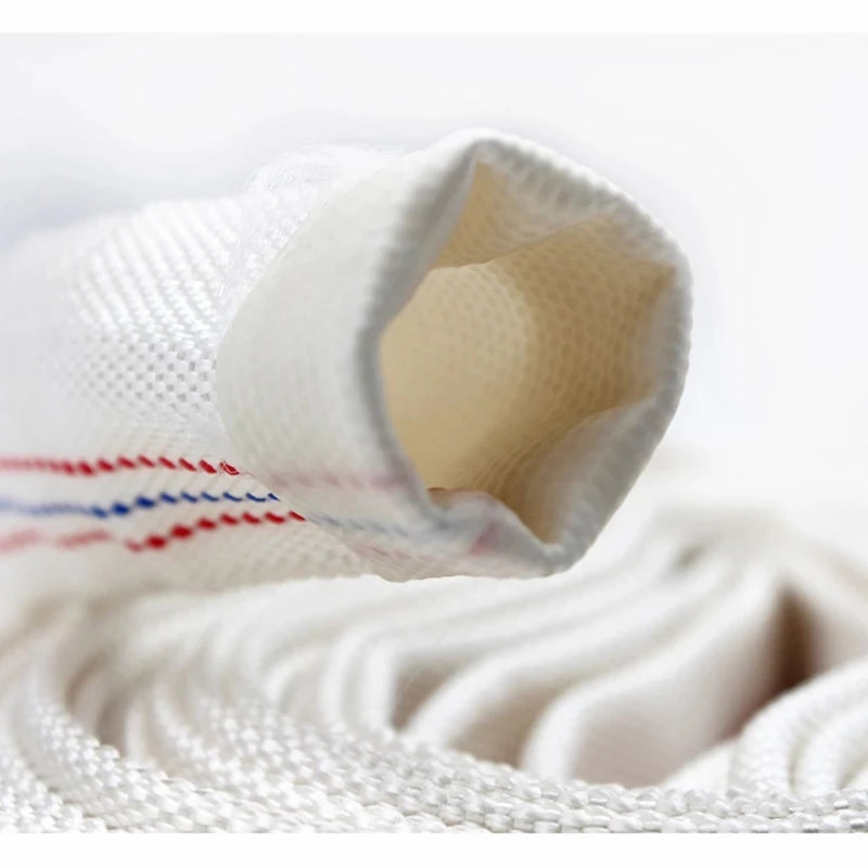 tuyau d'incendie polyester haute pression blanc lignes rouges bleues 5m 10m 20m adaptateurs