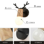 applique murale moderne led antlers stylisés bois métal couleurs multiples minimaliste
