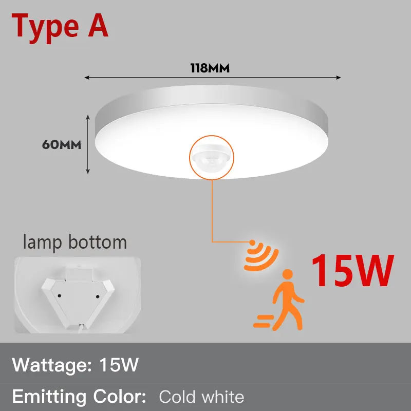 plafonnier led rond blanc moderne capteur mouvement salon couloir cuisine maison