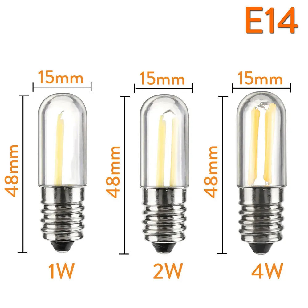 ampoule led filament doré edison réfrigérateur machine coudre base e12 e14