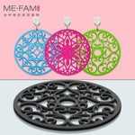 tapis table silicone moderne bleu vert rose motif floral clips