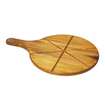 planche pizza bois acacia grain visible ligne gravée marron rustique