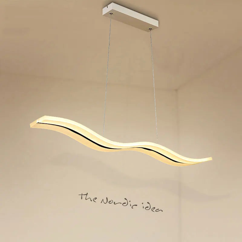 suspension lumineuse moderne blanc ligne ondulée acrylique 90 260V dimmable chambre salon
