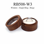 boîte bijoux bois foncé ronde gravure fleurs bagues boucles d'oreilles