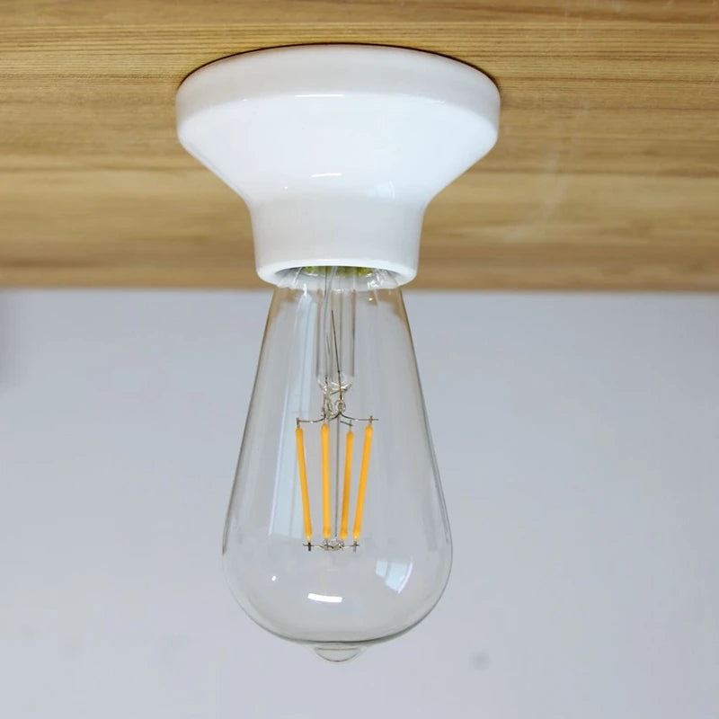 socquettes ampoules moderne noir blanc vert adhésif ouverture dorée poterie porcelaine e27 base lampe