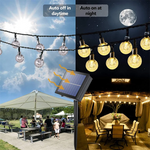 guirlande solaire étanche 11m 60leds multicolore autoinstallation extérieure festive led
