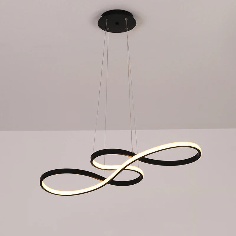 suspension lumineuse moderne infini noir blanc or 75cm 249lm led dimmable