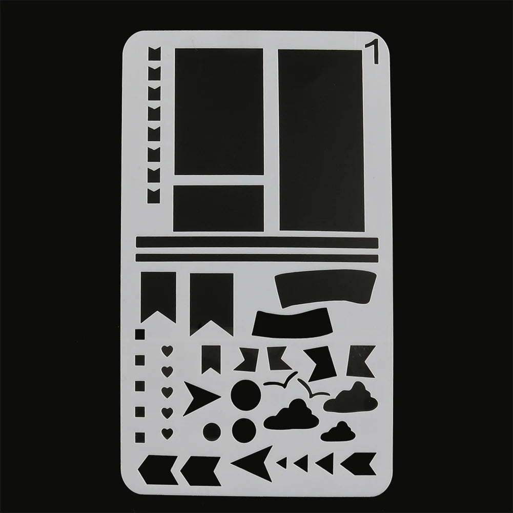 pochoirs plastique blanc géométrique moderne découpes scrapbooking lettres chiffres transparence bricolage