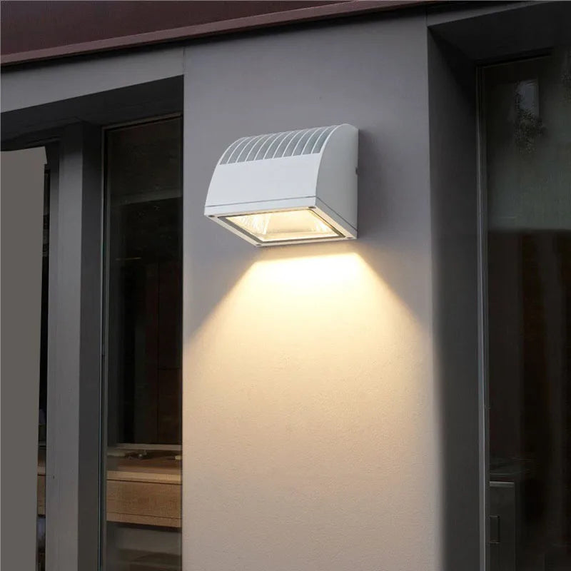 appliques murales led extérieures ip65 modernes noir blanc grille ventilation 12w