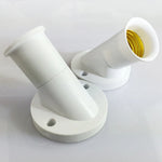 support lampe blanc angle métal douille led économique base mur fixe
