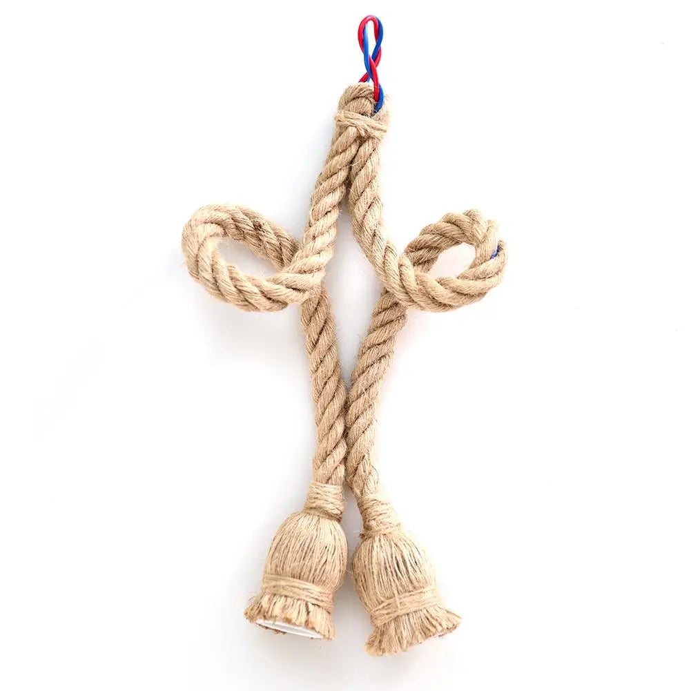 corde suspension rustique tissée beige ampoule électrique bricolage décoration industrielle fête
