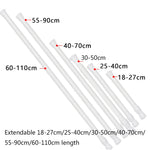 tige télescopique réglable blanc moderne adhésif 18 27cm 25 40cm 30 50cm 40 70cm