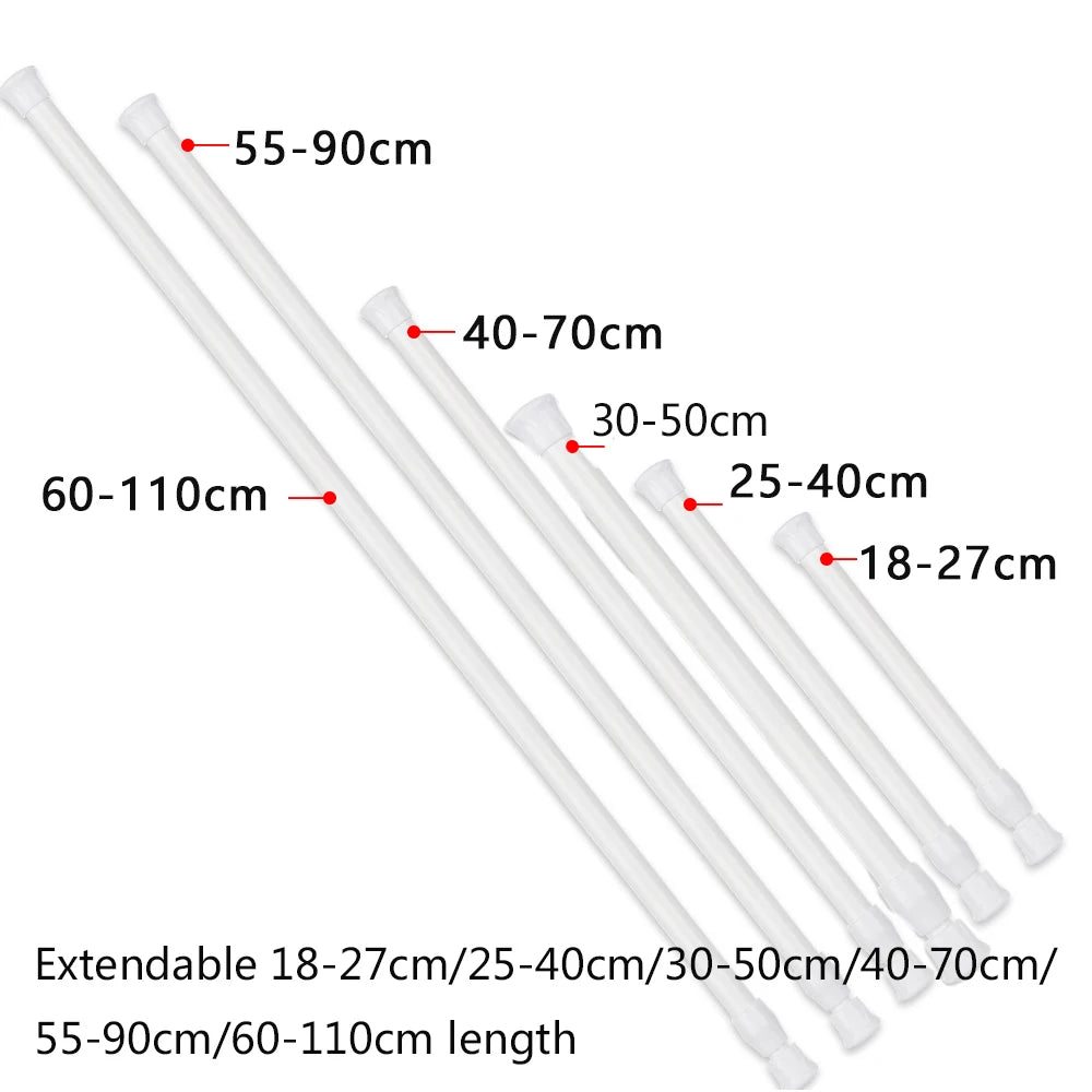 tige télescopique réglable blanc moderne adhésif 18 27cm 25 40cm 30 50cm 40 70cm