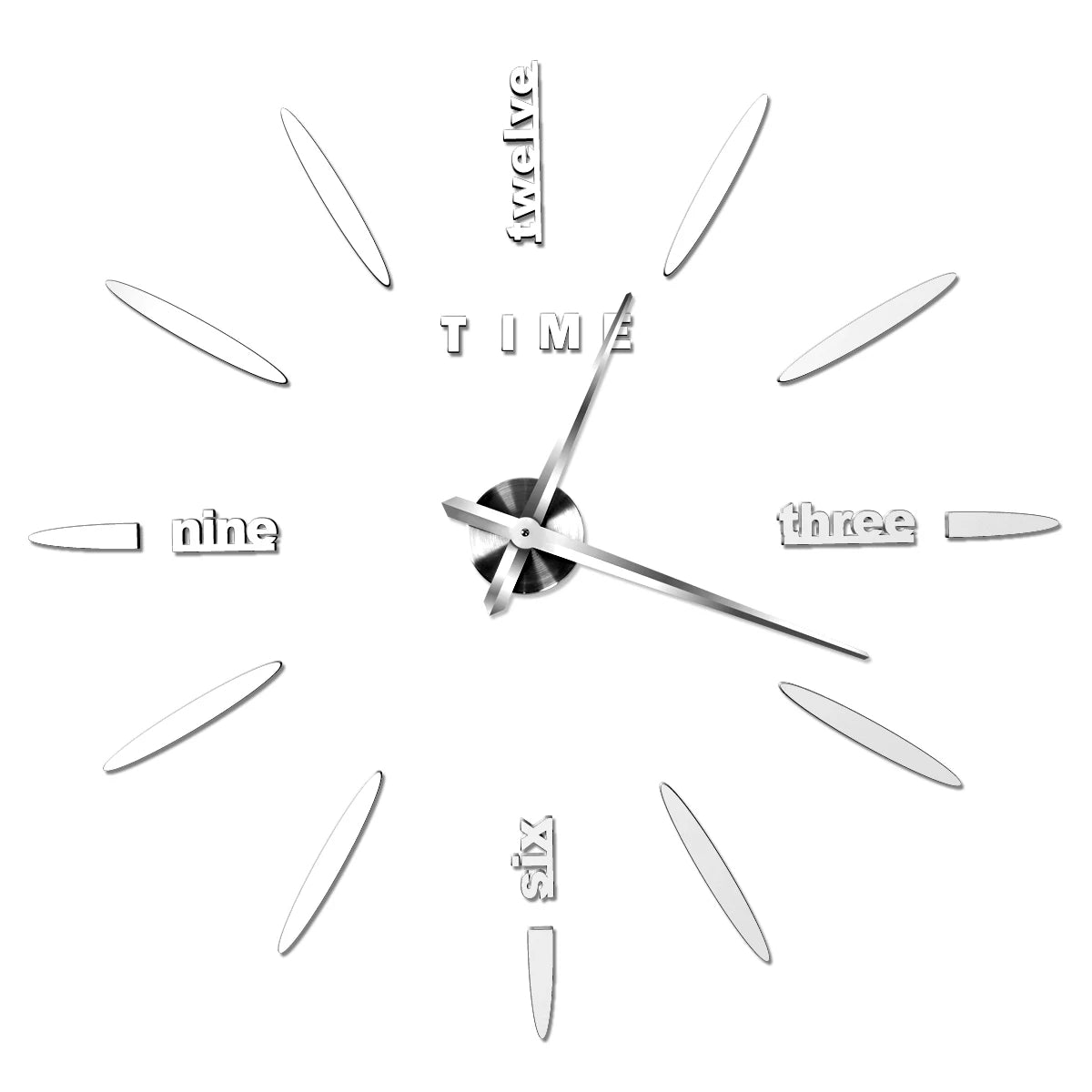 horloge murale moderne aiguilles noir doré argenté relief quartz salle manger salon minimaliste
