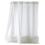 rideau douche blanc opaque classique polyester ourlet standard anneaux métalliques machine lavable