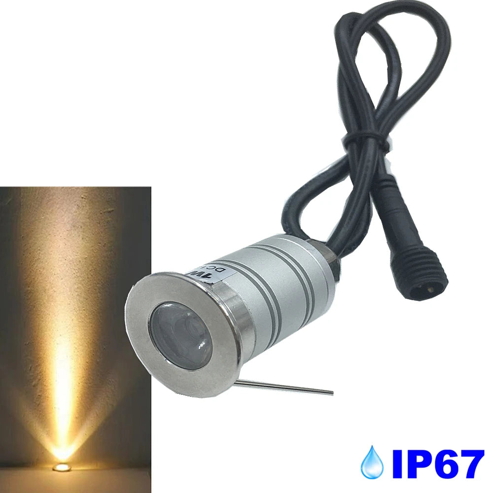 Spotlight LED sous sol argenté moderne IP67 12V 1W 6000K 4000K 3000K
