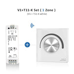 interrupteur led touch dimmer blanc noir rond moderne minimaliste adhésif