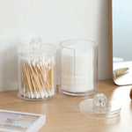 boîtes rangement coton tige disques coton transparentes modernes pliables rechargeables