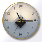 horloge murale moderne abstraite noir doré salon chambre coucher 12 14 16 pouces
