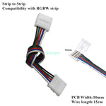 connecteurs led ruban noir blanc rouge vert bleu 8mm 10mm broches adhésifs modernes