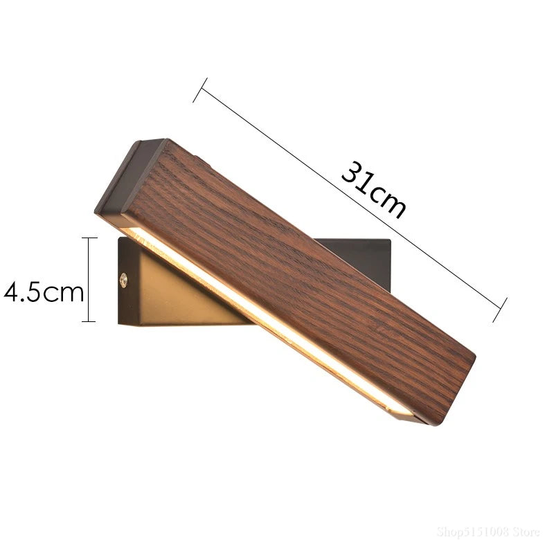 applique murale bois texturé marron foncé éclairage chambre entrée étude lumiere led moderne minimaliste