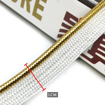 ruban polyester blanc or argent rayures diagonales mètres texturé décoration bricolage couture