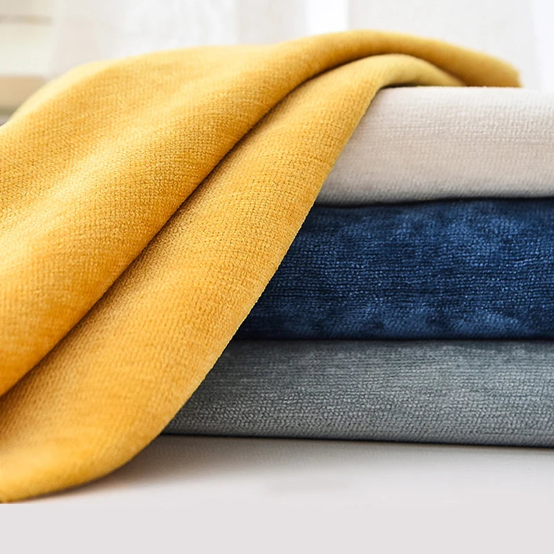 tissu chenille polyester résistant uni moderne bleu marron navy beige opacité 150cm abrasi