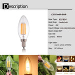 ampoule led filament doré effet bougie transparente vintage 360° blanc chaud 2700K