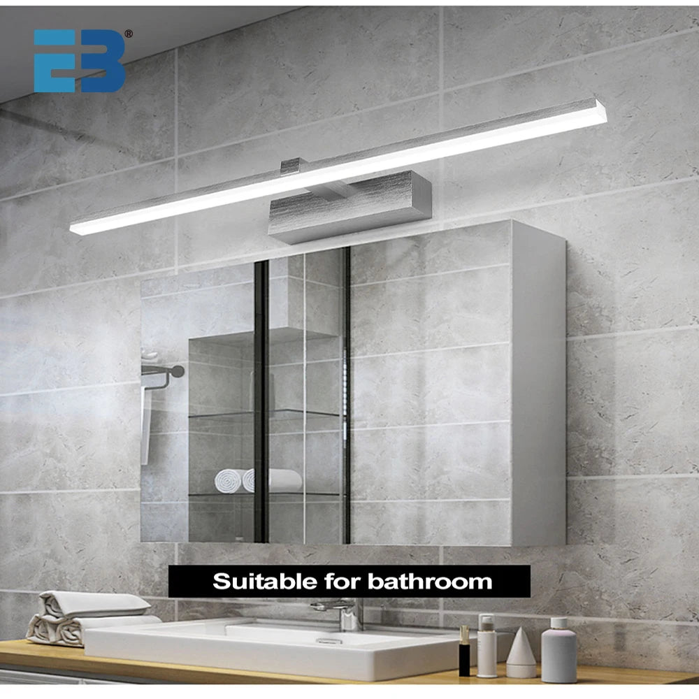 lampe murale led moderne miroir éclairage intégré blanc noir doré argenté minimaliste