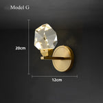 appliques murales led cristal or transparent modernes fixées mur contemporaines