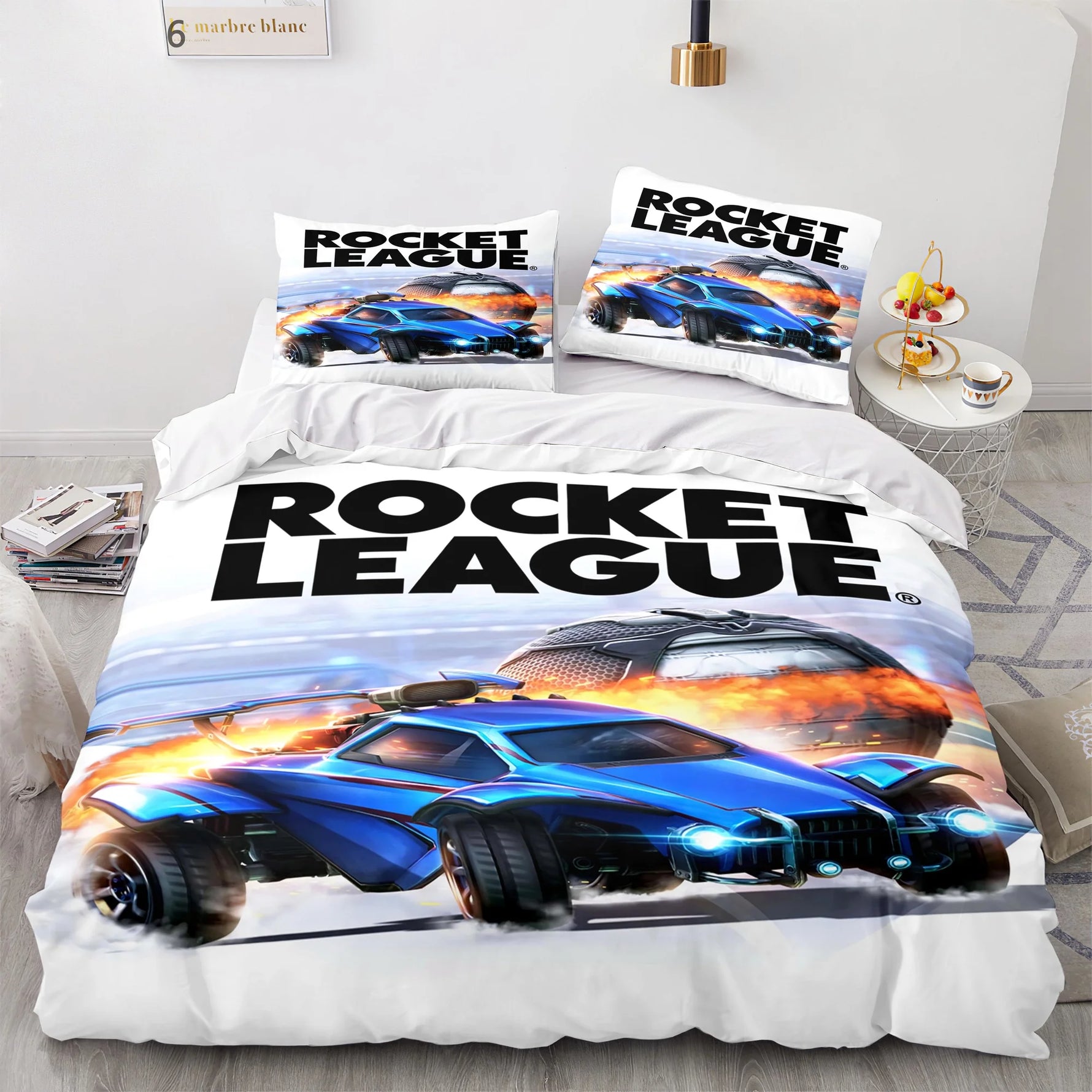 Ensemble de literie Rocket League sur un lit double