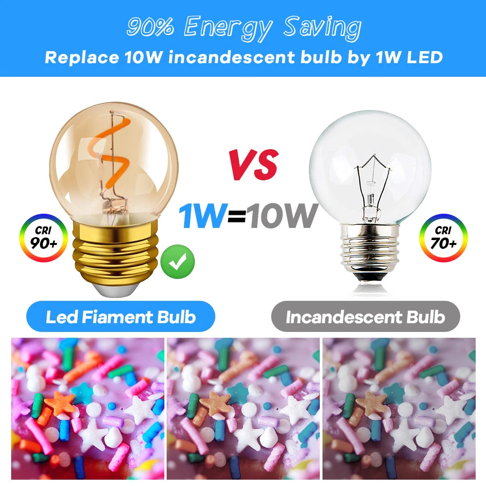 ampoule led filament spirale dorée vintage 220v e27 2200k 25000h dorée opaquée 40x60mm