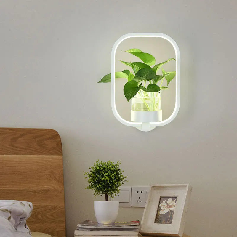 applique murale moderne minimaliste plante feuilles vertes nordique chambre cuisine entrée salle manger