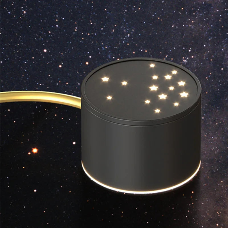 plafonnier led moderne ciel étoilé lune salon chambre enfant noir doré