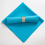 serviettes table pliées polyester 48x48cm orange vert beige gris violet marron rouge classique clips