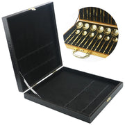 Boîte à vaisselle en bois pour 16 ou 24 pièces - Range couverts élégant noir argent rouge vert jaune