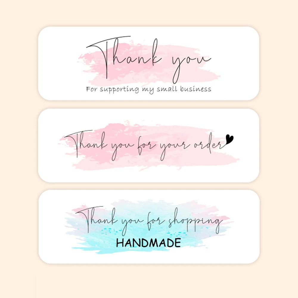 étiquettes autocollantes merci votre commande scellage enveloppe décoration petite entreprise papeterie artisanale