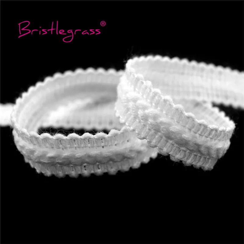 ruban decoratif dentelle tressée polyester nylon largeur 16mm bordure tressée marron blanc texture ondulée