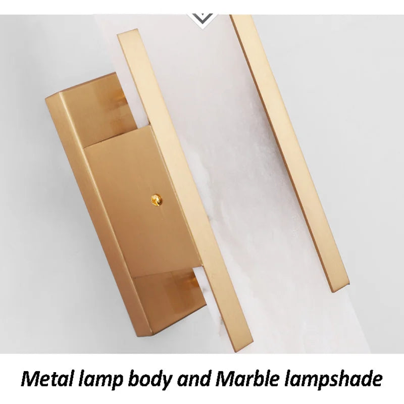 lampe murale moderne marbre dorée blanc applique murale fixations led chambre salon