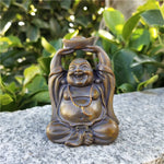 statue bouddha souriant bronze vieilli résine maison jardin décoration traditionnelle asiatique coupe prosperityargent