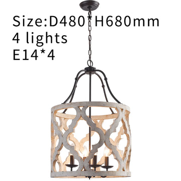 lampe suspendue classique blanche noire ajourée rustique 480mm 680mm 4E14
