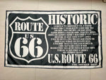 drapeau route 66 noir blanc polyester custom classique rétro décoration 120x180cm