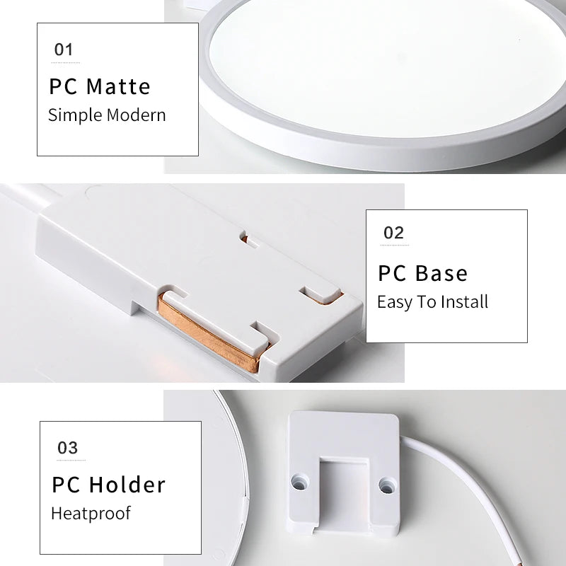plafonnier led blanc moderne opacité adhésif 6w 9w 13w 18w 24w 85265v salle bain